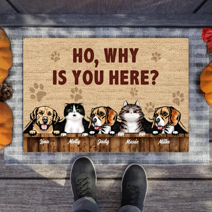 Personalized Pets Lover Doormat - Up to 5 Pets - Best Gift For Dog Lover/Cat Lover