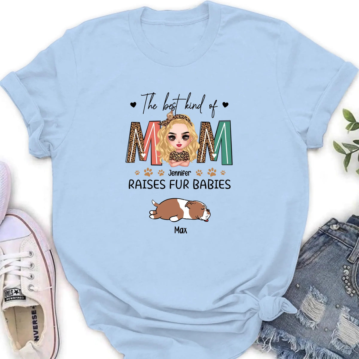 Personalized Dog Mom Shirt/Hoodie - Mother's Day Gift Idea For Dog Lover - The Best Kind Of Mom Raises Fur Babies
