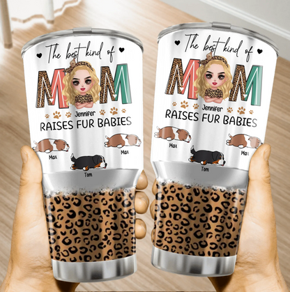 Personalized Dog Mom Irregular Tumbler - Mother's Day Gift Idea For Dog Lover - The Best Kind Of Mom Raises Fur Babies