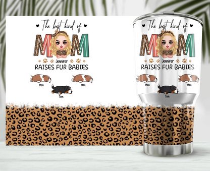 Personalized Dog Mom Irregular Tumbler - Mother's Day Gift Idea For Dog Lover - The Best Kind Of Mom Raises Fur Babies