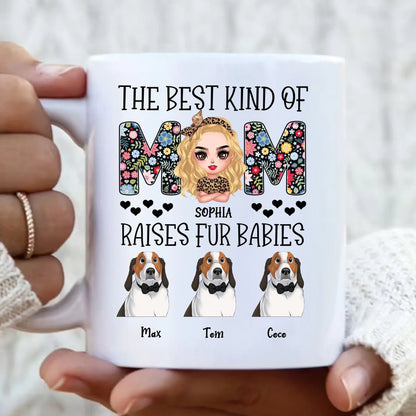 Personalized The Best Kind Of Dog Mom Coffee Mug - Mother's Day Gift For Dog Lovers - Up to 3 Dogs