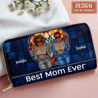 Personalized Best Mom Ever Long Wallet - Mother's Day Gift Idea From Daughter