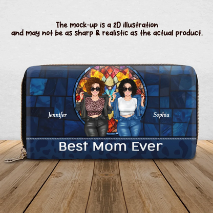 Personalized Best Mom Ever Long Wallet - Mother's Day Gift Idea From Daughter