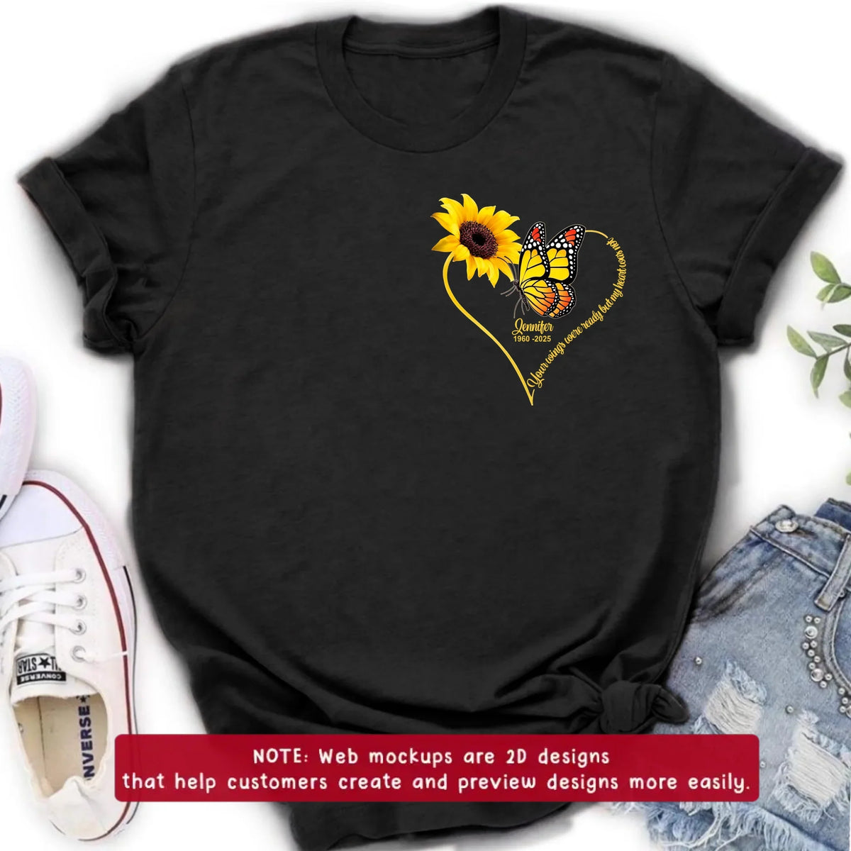 Personalized Memorial Embroidered T-Shirt/ Sweater/ Hoodie - Memorial Gift Idea For Mother's Day