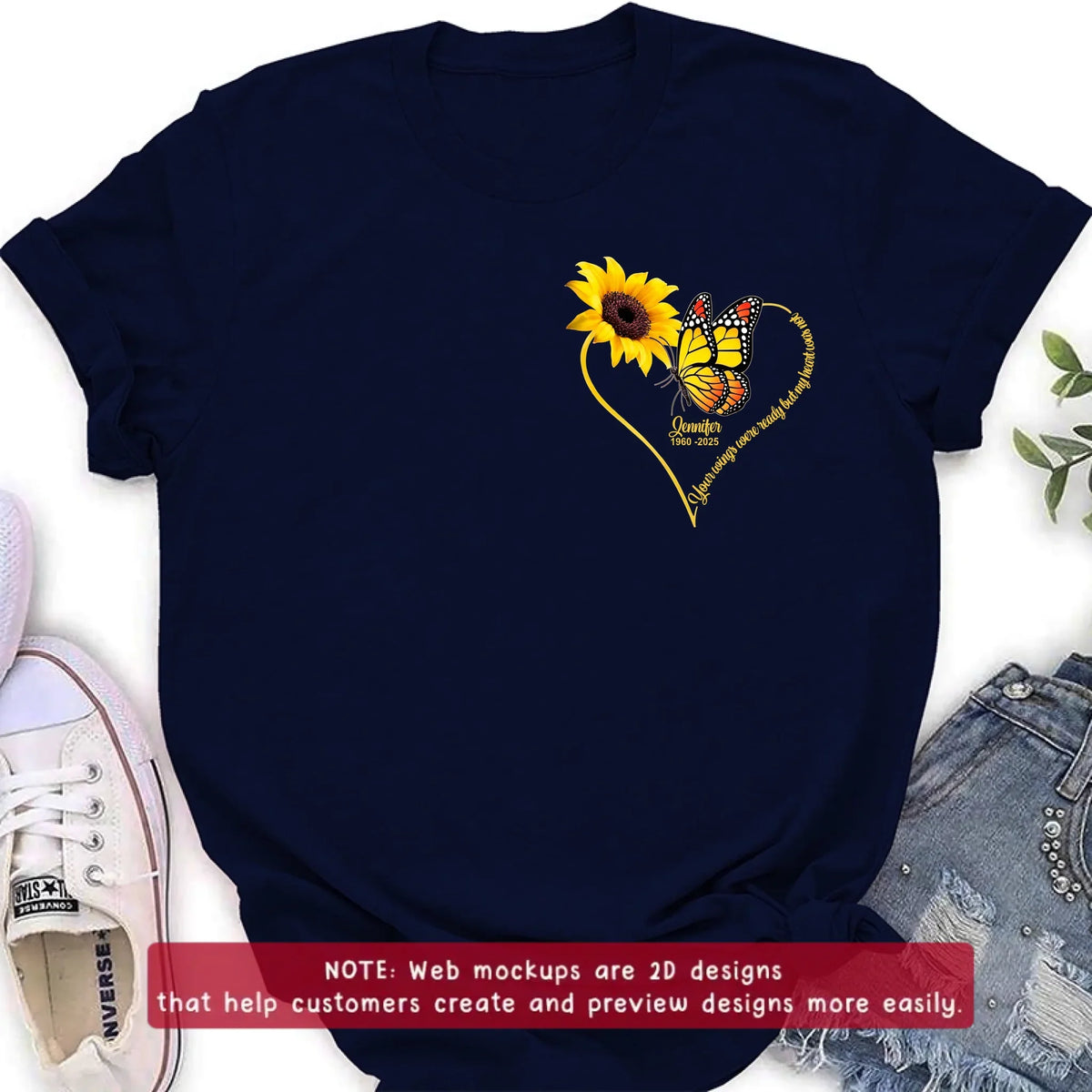 Personalized Memorial Embroidered T-Shirt/ Sweater/ Hoodie - Memorial Gift Idea For Mother's Day
