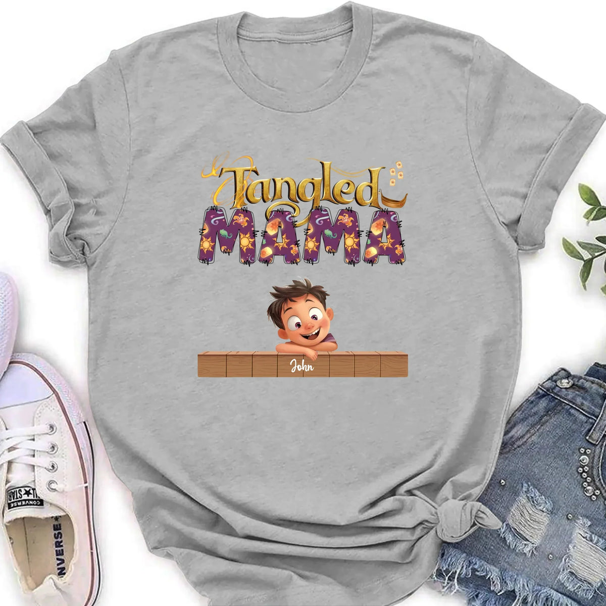 Personalized Tangled Mom T-Shirt/ Long Sleeve/  Sweatshirt/ Hoodie - Mother's Day Gift For Mom