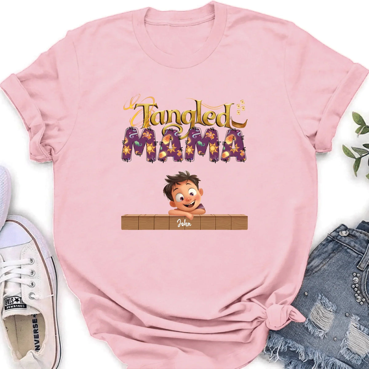 Personalized Tangled Mom T-Shirt/ Long Sleeve/  Sweatshirt/ Hoodie - Mother's Day Gift For Mom