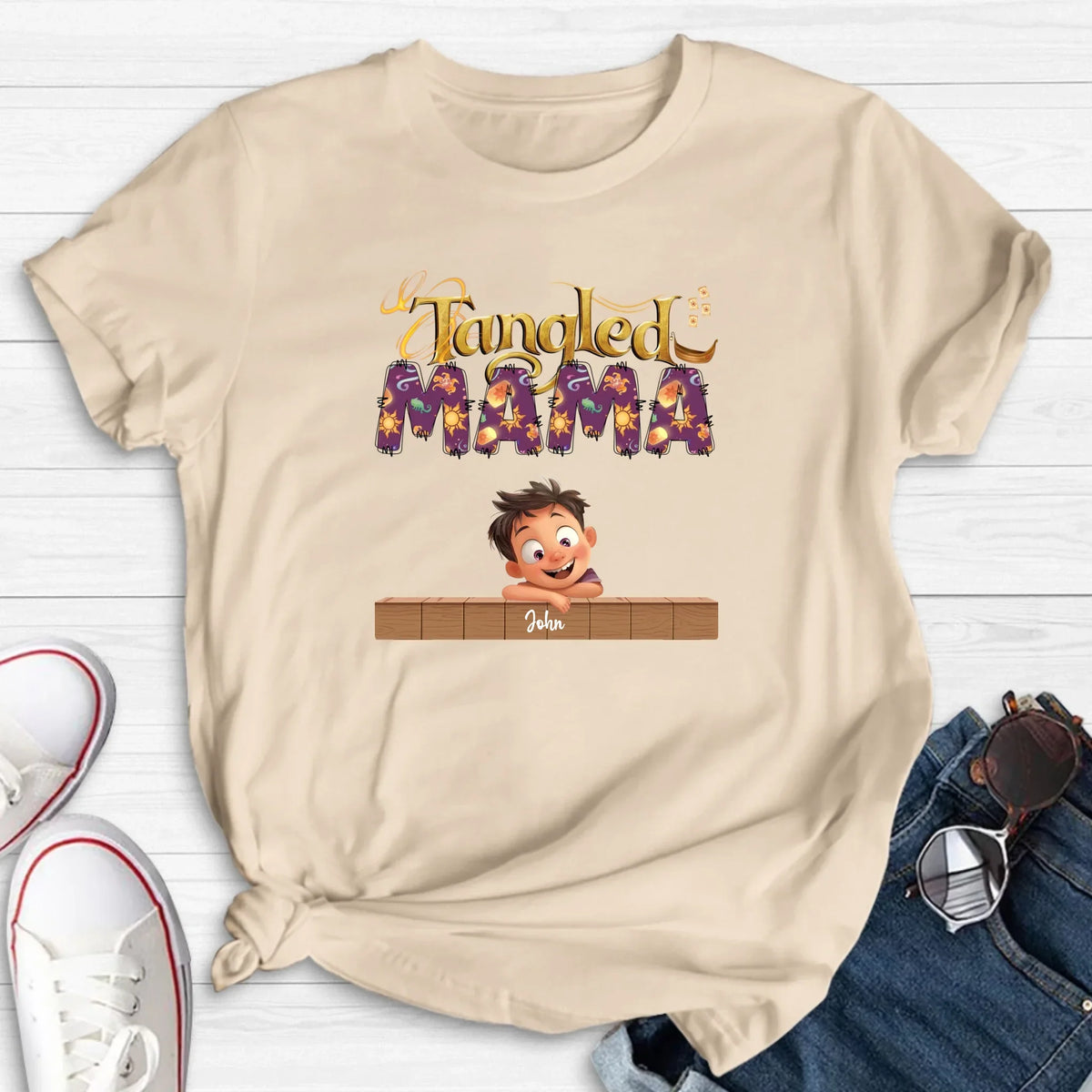Personalized Tangled Mom T-Shirt/ Long Sleeve/  Sweatshirt/ Hoodie - Mother's Day Gift For Mom