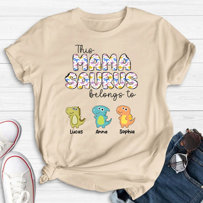 Personalized Mamasaurus T-Shirt/ Long Sleeve/  Sweatshirt/ Hoodie - Mother's Day Gift For Mom