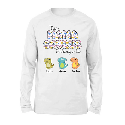 Personalized Mamasaurus T-Shirt/ Long Sleeve/  Sweatshirt/ Hoodie - Mother's Day Gift For Mom