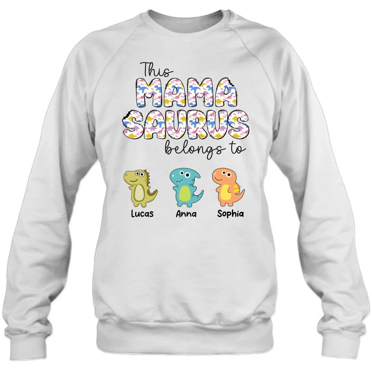 Personalized Mamasaurus T-Shirt/ Long Sleeve/  Sweatshirt/ Hoodie - Mother's Day Gift For Mom