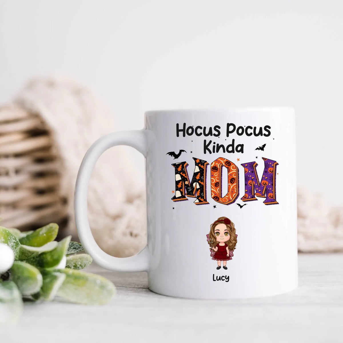 Personalized Hocus Pocus Kinda Mom Coffee Mug - Up to 5 Kids - Mother's Day Gift Idea for Grandma/Mom