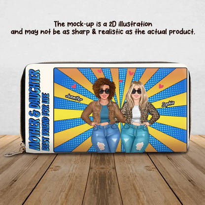 Personalized Mother & Daughter Long Wallet - Mother's Day Gift Idea From Daughter