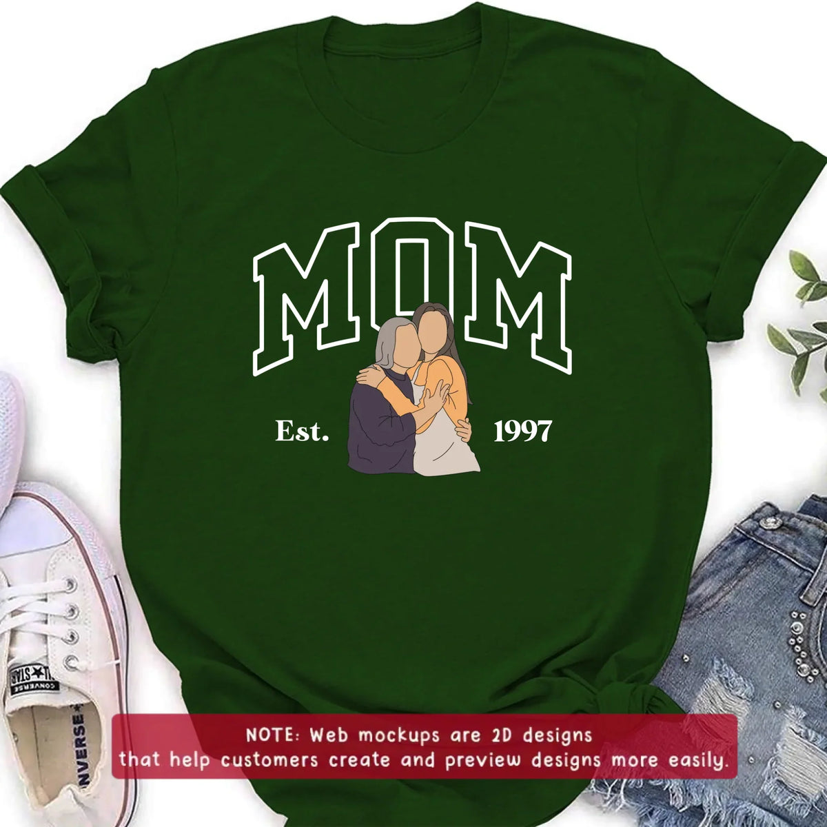 Personalized Mom And Daughter Embroidered T-Shirt/ Sweater/ Hoodie - Gift Idea For Mother's Day