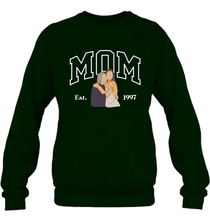 Personalized Mom And Daughter Embroidered T-Shirt/ Sweater/ Hoodie - Gift Idea For Mother's Day