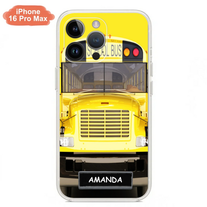 Personalized School Bus Phone Case - Gift Idea For School Bus Lovers - Case For iPhone, Samsung and Xiaomi