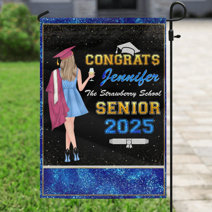 Personalized Graduation Senior Flag - Graduation Gift Idea For Daughter/Friend/Sister - Congrats 2025