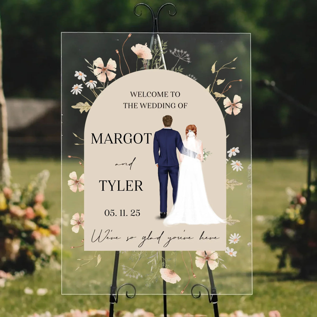 Personalized Wedding Welcome Acrylic Plaque - Anniversary/Wedding Gift Idea for Couple