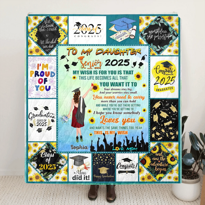 Personalized Graduation Blanket - Graduation Gift Idea For Daughter - I Hope You Know Somebody Loves You