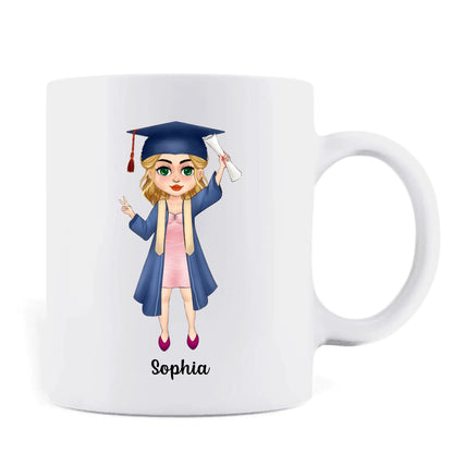Personalized Proud Mom Of A 2025 Graduate Coffee Mug - Graduation Gift Idea For Family's Member