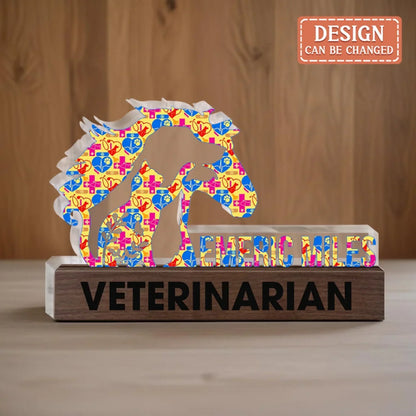 Personalized Vet Tech Name Plate Office Acrylic Plaque - Veterinarian Gift Idea