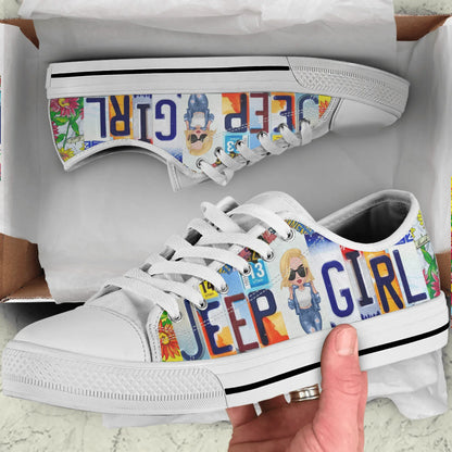 Personalized Off-road Girl Low Top Sneakers - Birthday Gift Idea