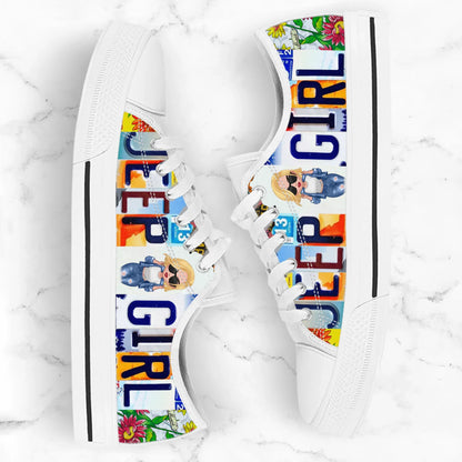 Personalized Off-road Girl Low Top Sneakers - Birthday Gift Idea