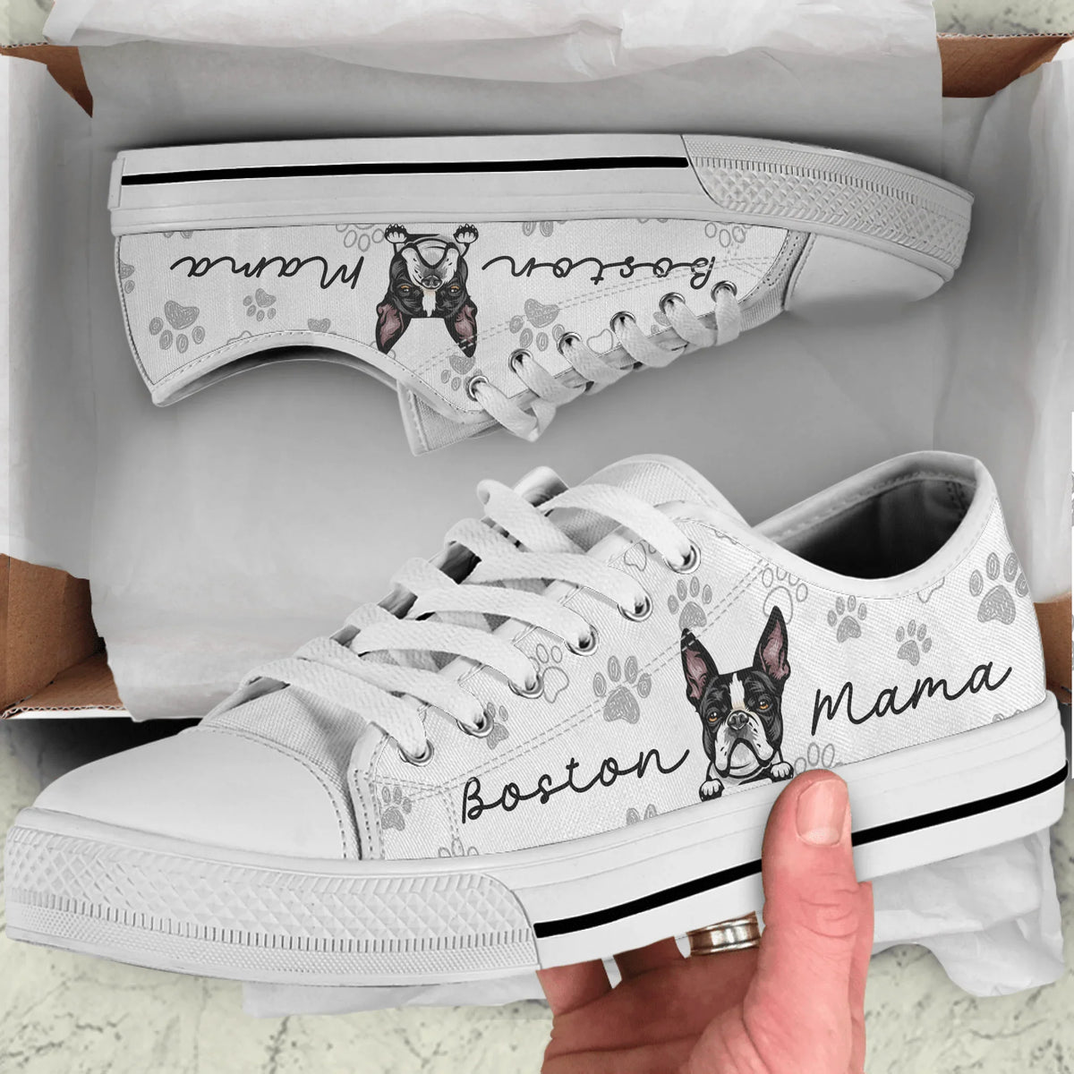 Personalized Front Dog Low Top Sneakers - Gift Idea For Dog Mom/Dog Dad