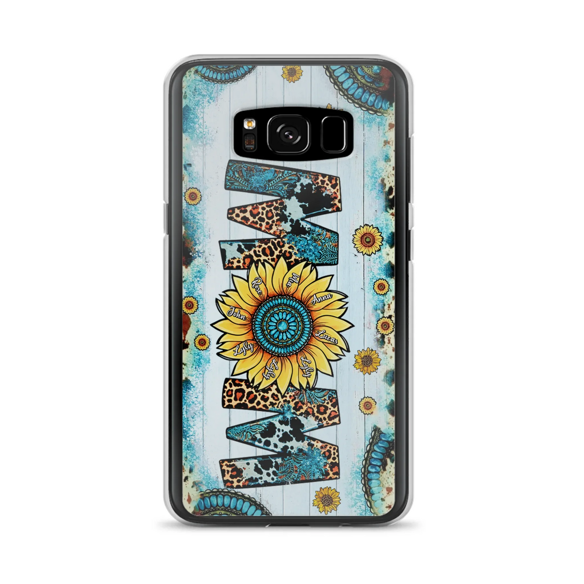 Custom Personalized Mom Sunflower Phone Case - Mother's Day Gift Idea - Upto 8 Kids - Case For iPhone/ Samsung