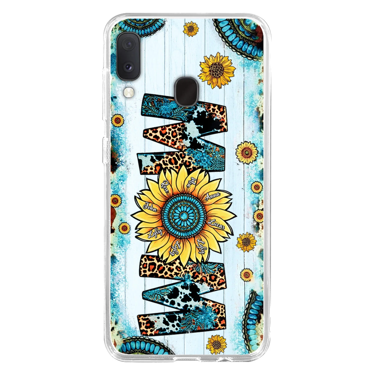 Custom Personalized Mom Sunflower Phone Case - Mother's Day Gift Idea - Upto 8 Kids - Case For iPhone/ Samsung