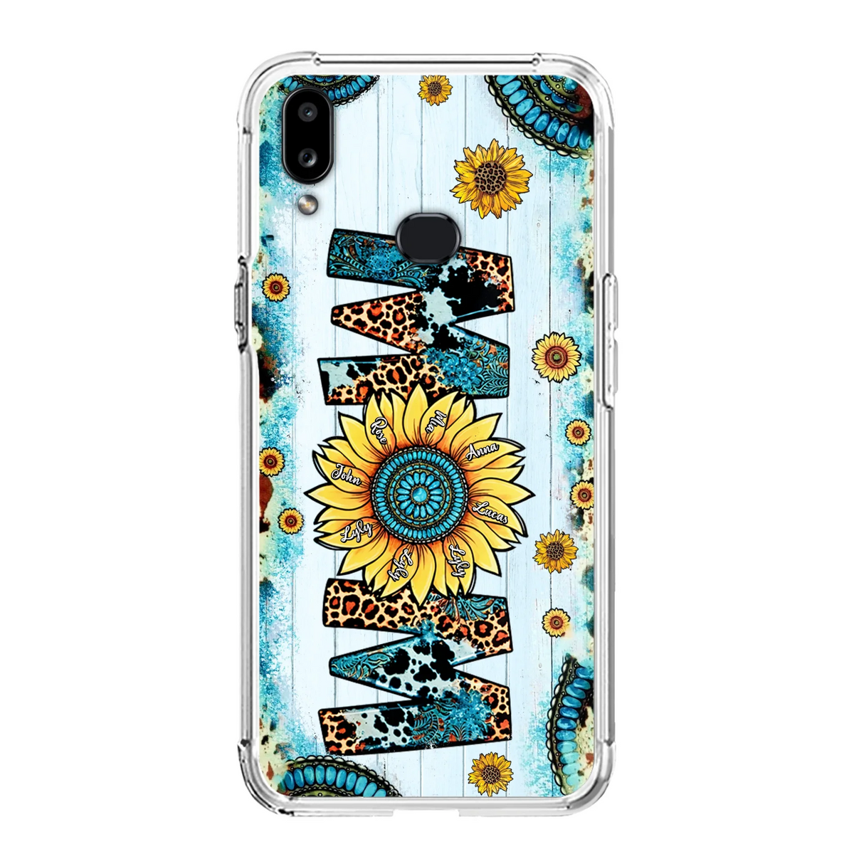 Custom Personalized Mom Sunflower Phone Case - Mother's Day Gift Idea - Upto 8 Kids - Case For iPhone/ Samsung
