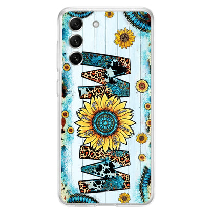 Custom Personalized Mom Sunflower Phone Case - Mother's Day Gift Idea - Upto 8 Kids - Case For iPhone/ Samsung