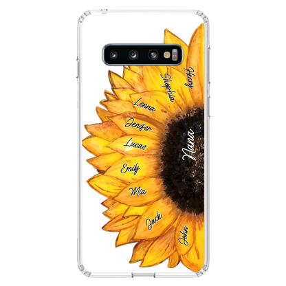 Custom Personalized Sunflower Grandma Phone Case -Upto 9 Kids - Mother's Day Gift Idea for Mom/Grandma