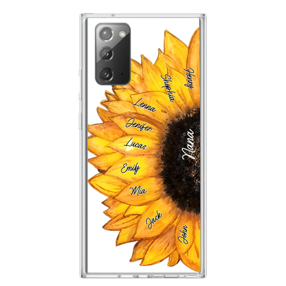 Custom Personalized Sunflower Grandma Phone Case -Upto 9 Kids - Mother's Day Gift Idea for Mom/Grandma