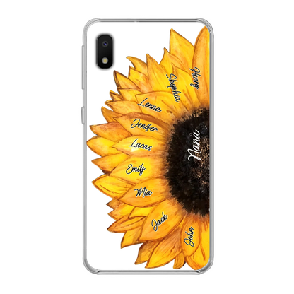 Custom Personalized Sunflower Grandma Phone Case -Upto 9 Kids - Mother's Day Gift Idea for Mom/Grandma