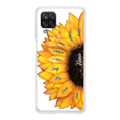 Custom Personalized Sunflower Grandma Phone Case -Upto 9 Kids - Mother's Day Gift Idea for Mom/Grandma