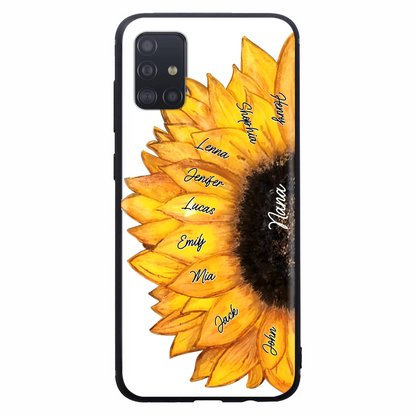 Custom Personalized Sunflower Grandma Phone Case -Upto 9 Kids - Mother's Day Gift Idea for Mom/Grandma