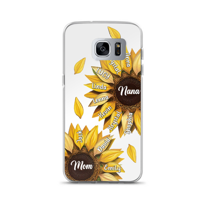 Custom Personalized Sunflower Grandma Phone Case -Upto 11 Kids - Mother's Day Gift Idea for Mom/Grandma -  Case For iPhone/Samsung