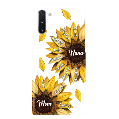 Custom Personalized Sunflower Grandma Phone Case -Upto 11 Kids - Mother's Day Gift Idea for Mom/Grandma -  Case For iPhone/Samsung