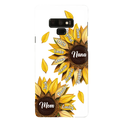 Custom Personalized Sunflower Grandma Phone Case -Upto 11 Kids - Mother's Day Gift Idea for Mom/Grandma -  Case For iPhone/Samsung
