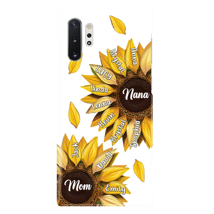 Custom Personalized Sunflower Grandma Phone Case -Upto 11 Kids - Mother's Day Gift Idea for Mom/Grandma -  Case For iPhone/Samsung