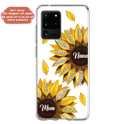 Custom Personalized Sunflower Grandma Phone Case -Upto 11 Kids - Mother's Day Gift Idea for Mom/Grandma -  Case For iPhone/Samsung