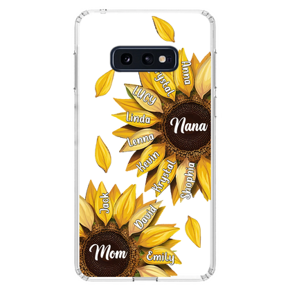 Custom Personalized Sunflower Grandma Phone Case -Upto 11 Kids - Mother's Day Gift Idea for Mom/Grandma -  Case For iPhone/Samsung