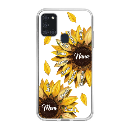 Custom Personalized Sunflower Grandma Phone Case -Upto 11 Kids - Mother's Day Gift Idea for Mom/Grandma -  Case For iPhone/Samsung