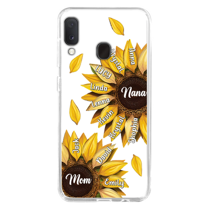 Custom Personalized Sunflower Grandma Phone Case -Upto 11 Kids - Mother's Day Gift Idea for Mom/Grandma -  Case For iPhone/Samsung