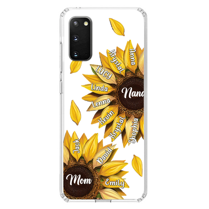 Custom Personalized Sunflower Grandma Phone Case -Upto 11 Kids - Mother's Day Gift Idea for Mom/Grandma -  Case For iPhone/Samsung