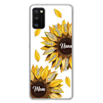 Custom Personalized Sunflower Grandma Phone Case -Upto 11 Kids - Mother's Day Gift Idea for Mom/Grandma -  Case For iPhone/Samsung