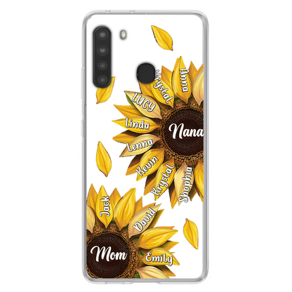Custom Personalized Sunflower Grandma Phone Case -Upto 11 Kids - Mother's Day Gift Idea for Mom/Grandma -  Case For iPhone/Samsung