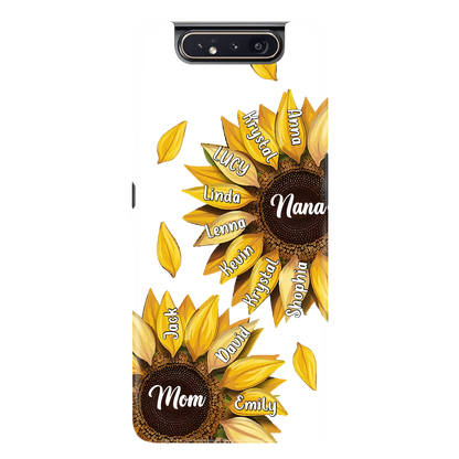 Custom Personalized Sunflower Grandma Phone Case -Upto 11 Kids - Mother's Day Gift Idea for Mom/Grandma -  Case For iPhone/Samsung