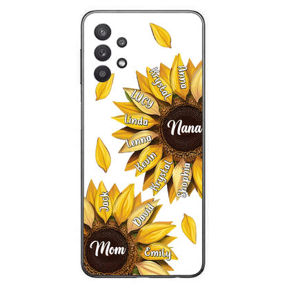 Custom Personalized Sunflower Grandma Phone Case -Upto 11 Kids - Mother's Day Gift Idea for Mom/Grandma -  Case For iPhone/Samsung
